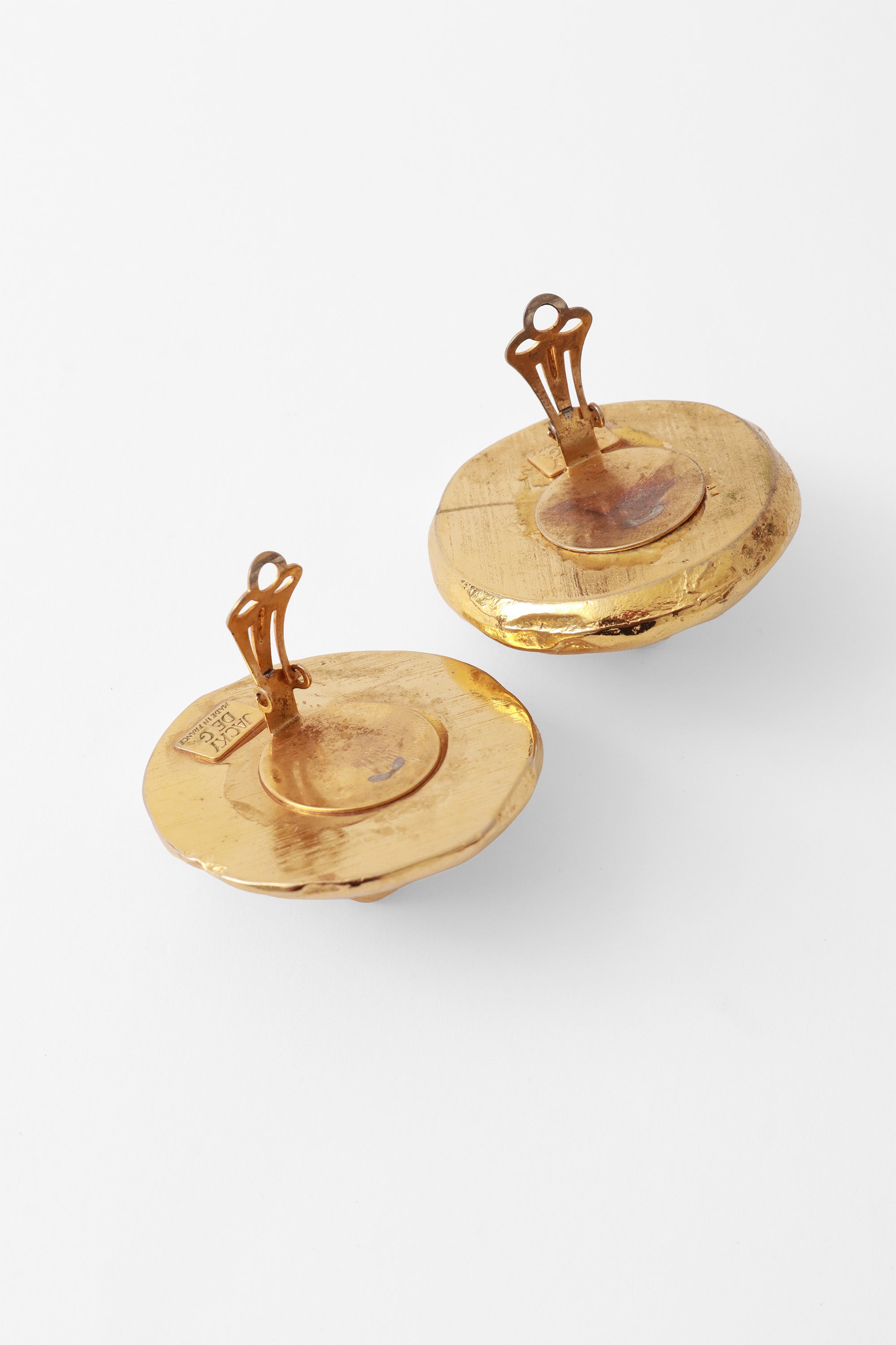 shell button earrings by Jacky De G backs open @ Recess LA