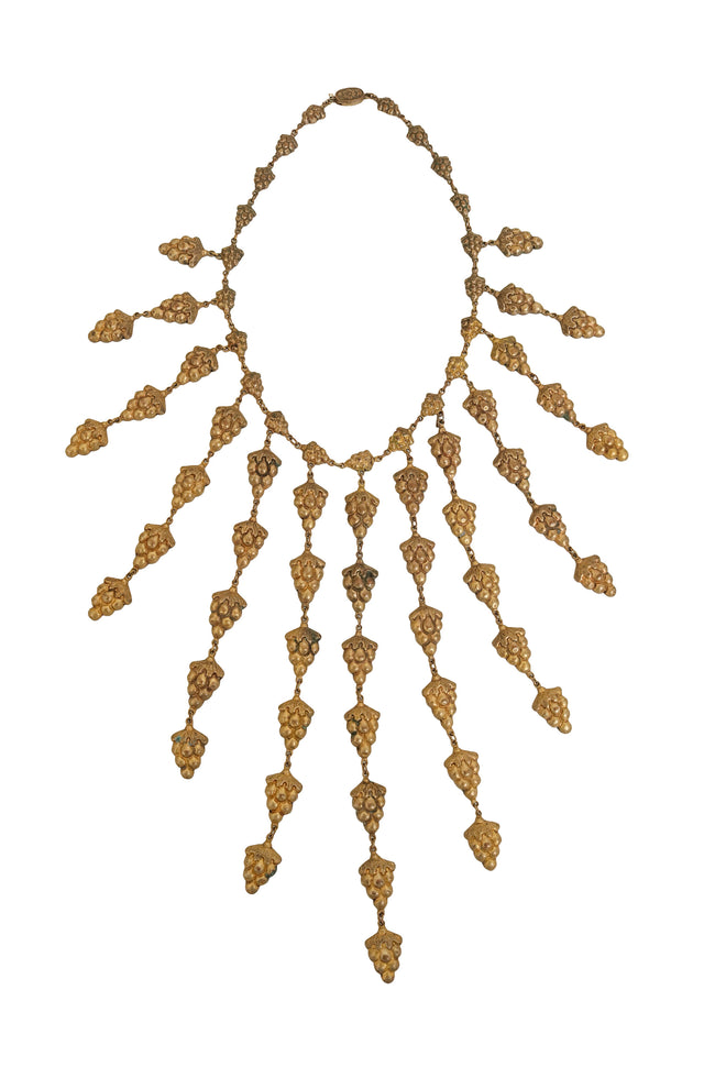 Unsigned Vintage Grape Fringe Bib Necklace @ Recess LA