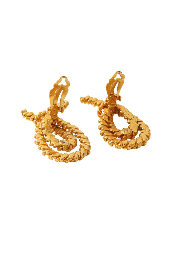 Rope knot clip-on earrings backs open @ Recess LA