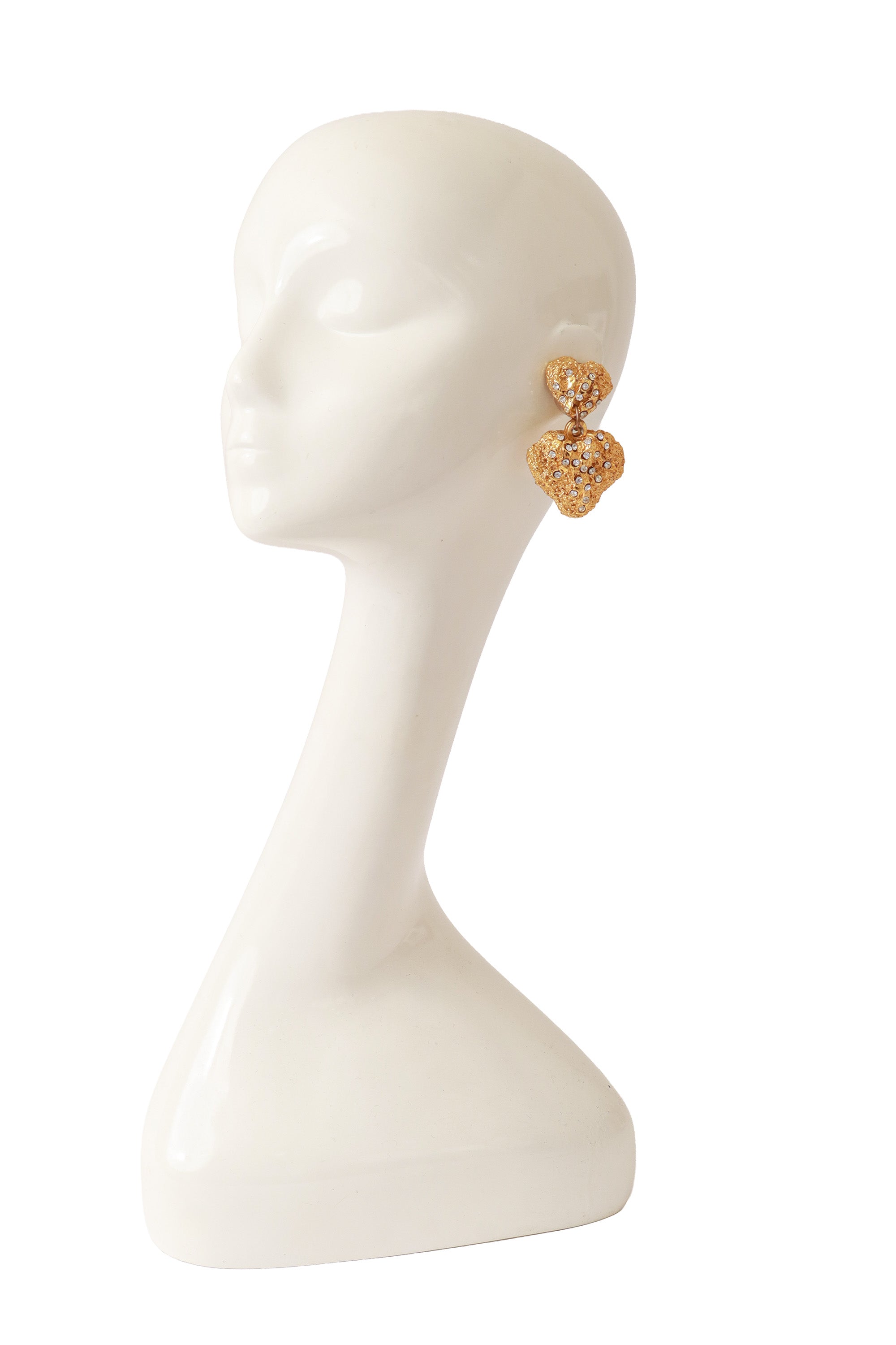 heart drop earrings by Jacky De G on mannequin @ Recess LA