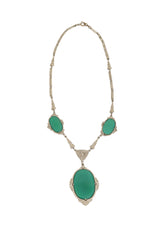 Unsigned Vintage Art Deco Glass Drop Necklace @ Recess LA