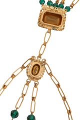 Vintage Layered Crystal Fringe Pendant Necklace back @ Recess LA