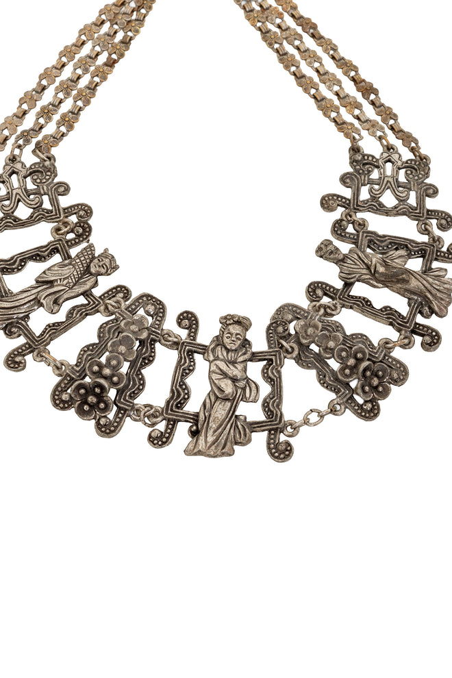 Vintage Figural Chinoiserie Collar Necklace close @ Recess LA