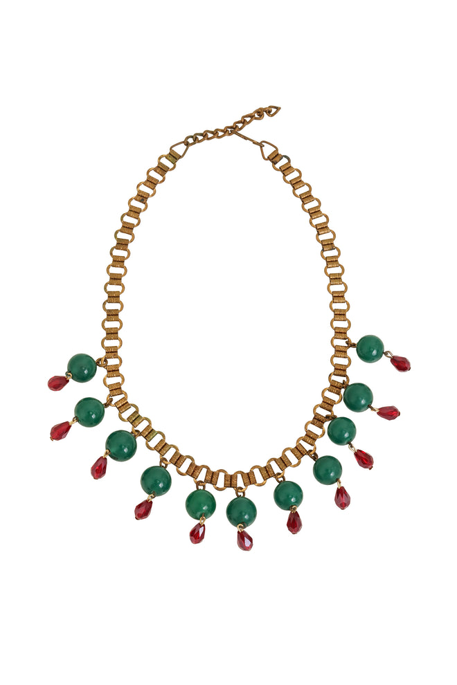 Vintage Ball Bead Fringe Collar Necklace @ Recess LA