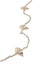 Ginkgo leaf chain necklace by P&M Paris leaves close @ Recess LA