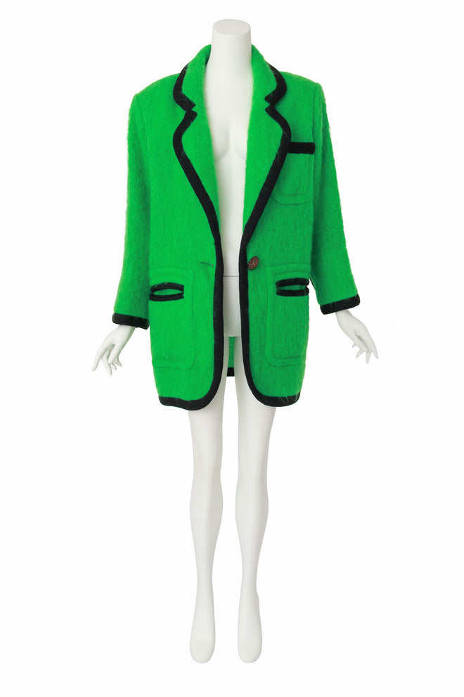mohair jacket by Yves Saint Laurent on mannequin open @ Recess LA