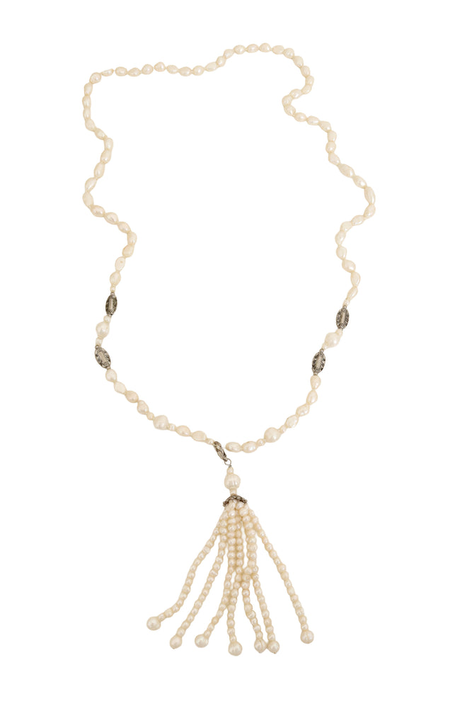 Vintage Organic Pearl Sautoir Necklace @ Recess LA