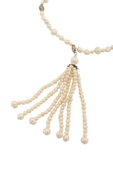 Vintage Organic Pearl Sautoir Necklace tassel close @ Recess LA