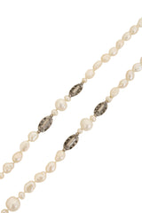 Vintage Organic Pearl Sautoir Necklace connector beads close @ Recess LA