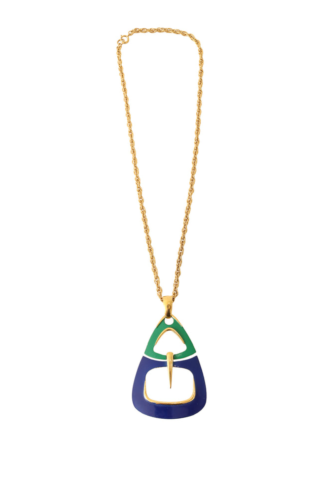 Geometric pendant necklace by Trifari @ Recess LA