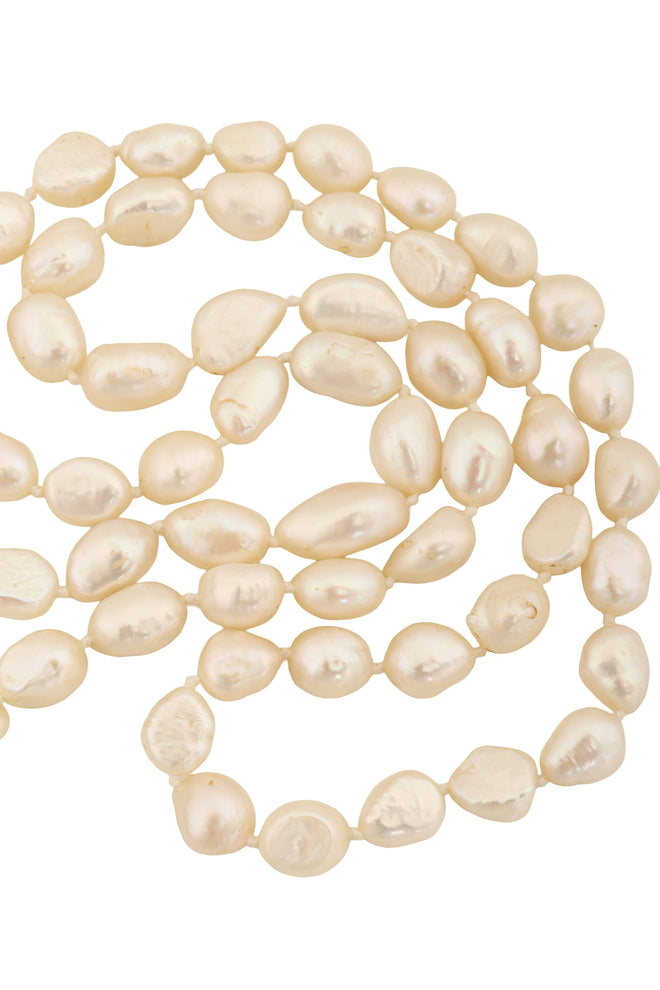 Vintage Organic Pearl Sautoir Necklace pearls close @ Recess LA