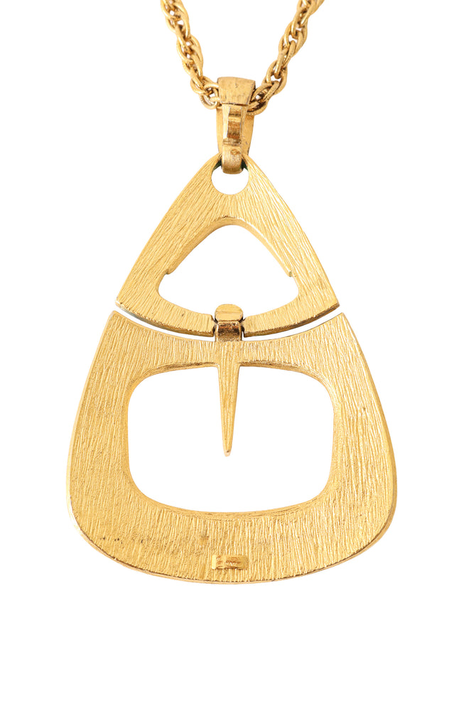 Geometric pendant necklace by Trifari back @ Recess LA