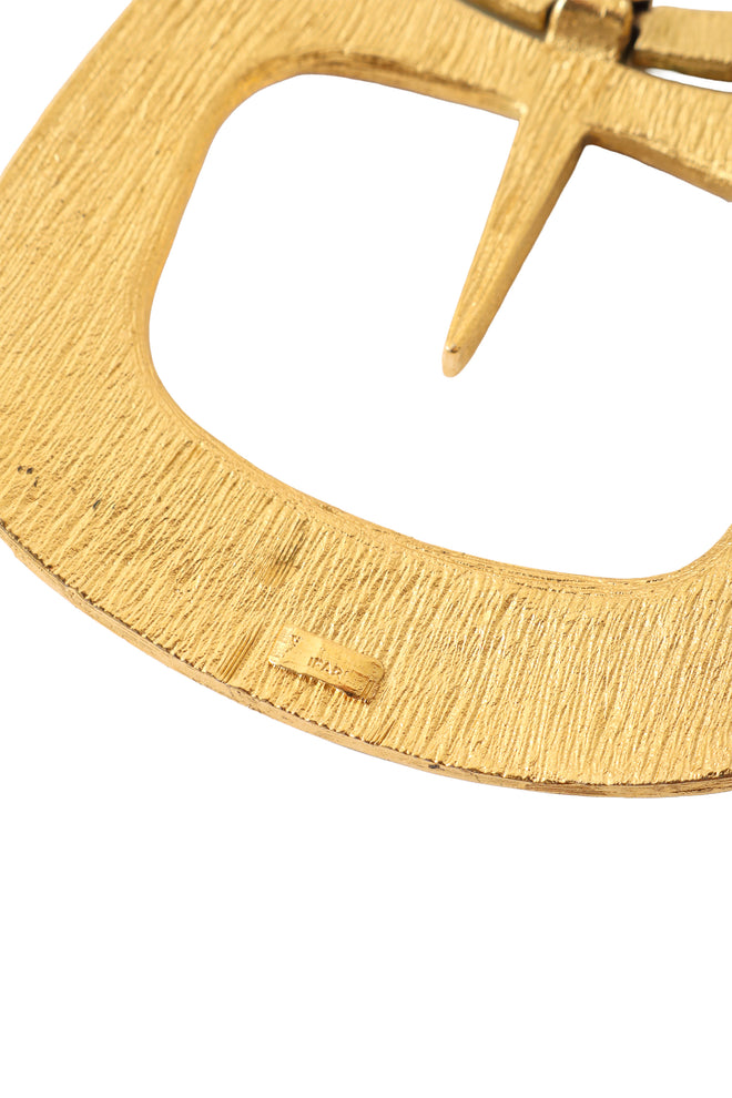 Geometric pendant necklace by Trifari logo @ Recess LA