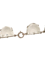 Vintage Sterling Crystal Crescent Necklace clasp @ Recess LA