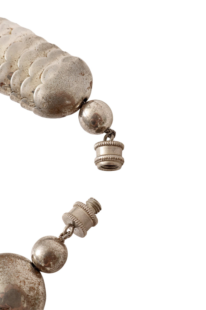 Scaled metal collar necklace clasp @ Recess LA