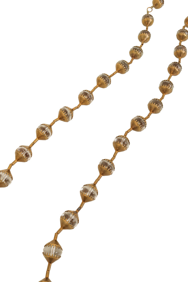 Unsigned Vintage Caged Glass Bead Sautoir Necklace closeup details @ Recess LA