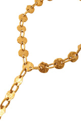 Hammered disc lariat by Biche de Bère close @ Recess LA