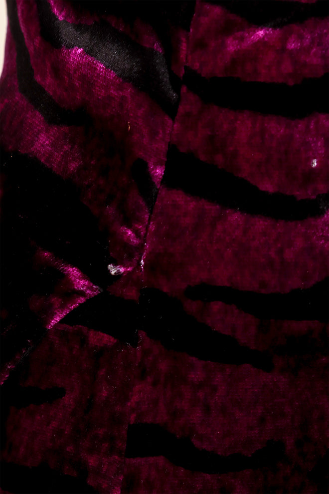 Velvet Tiger Stripe Pencil Skirt