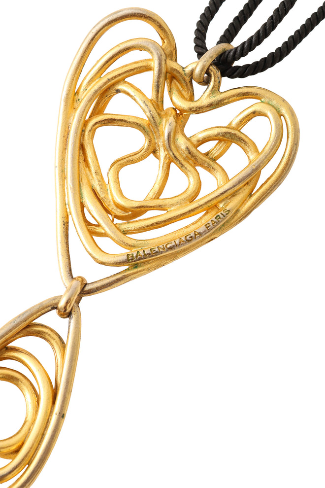 heart pendant necklace by Balenciaga back signature @ Recess LA