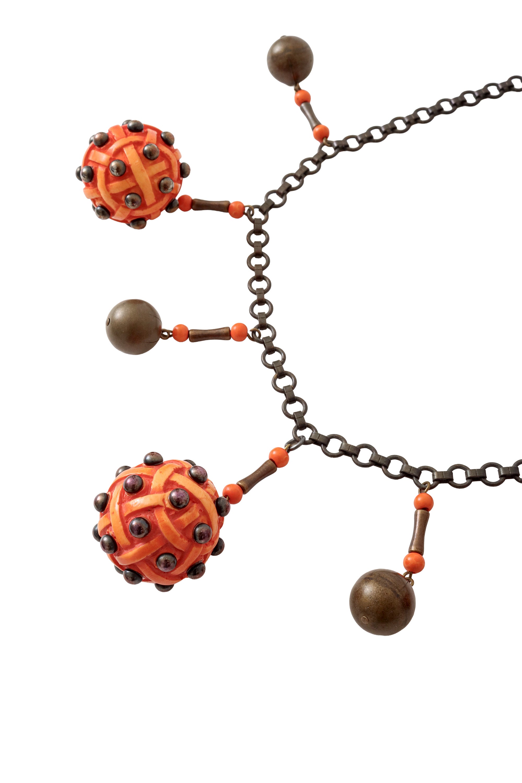Abstract ball drop necklace close @ Recess LA
