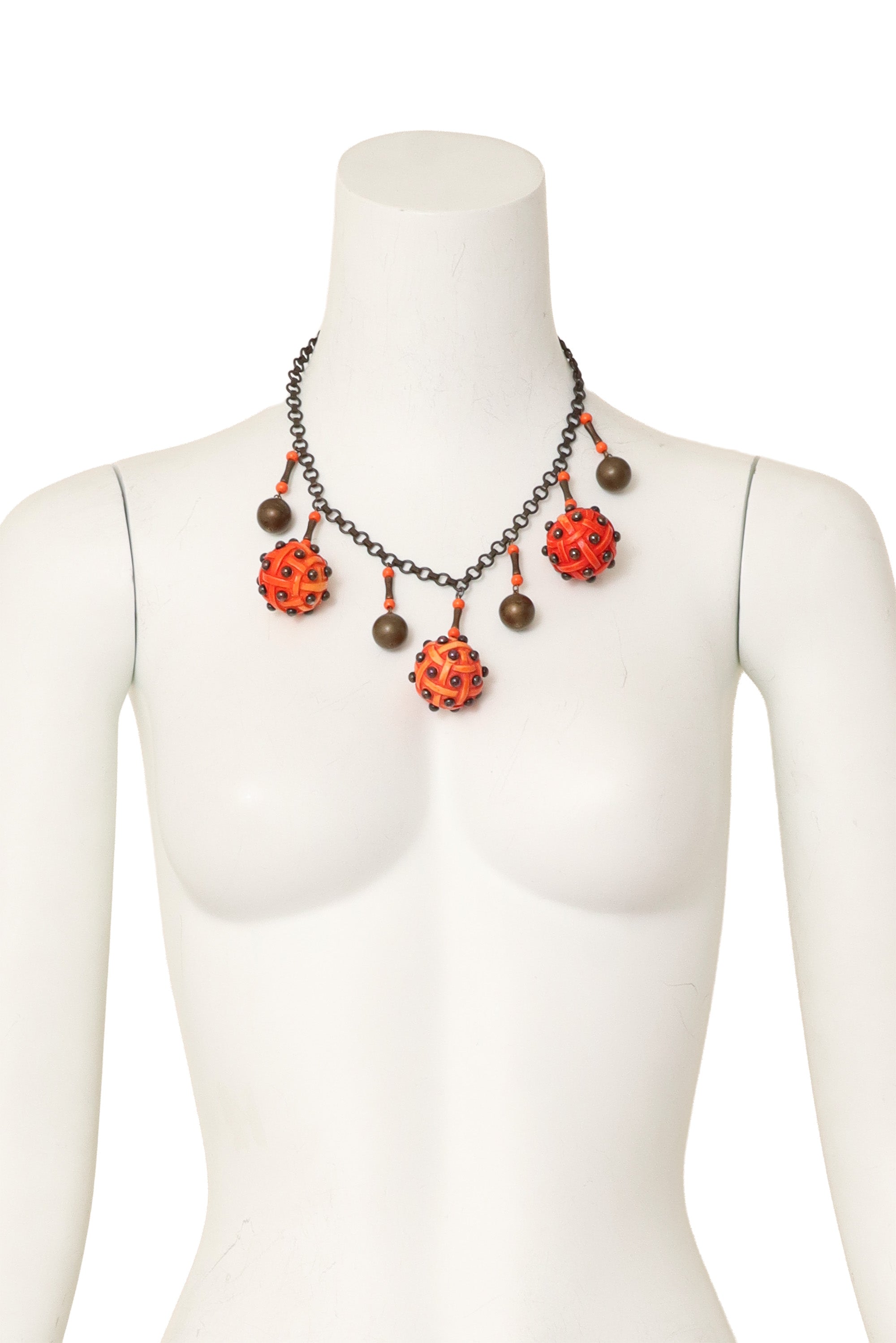 Abstract ball drop necklace on mannequin @ Recess LA