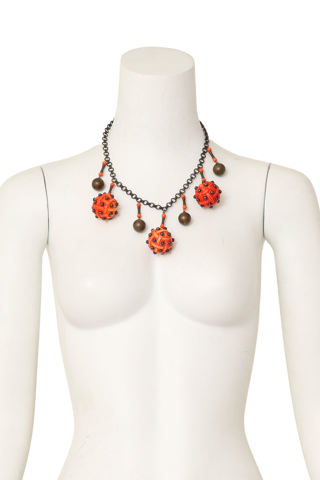 Abstract ball drop necklace on mannequin @ Recess LA