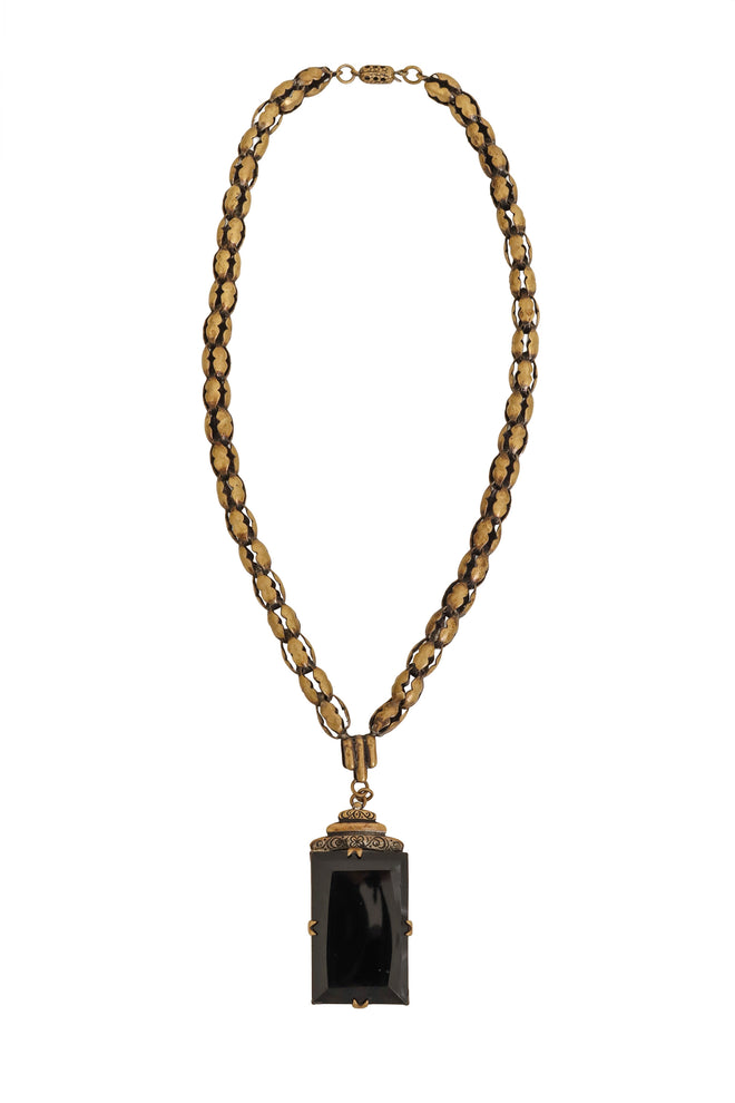 Unsigned Vintage Beveled Pendant Necklace @ Recess LA