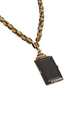 Unsigned Vintage Beveled Pendant Necklace closeup of pendant @ Recess LA