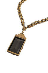 Unsigned Vintage Beveled Pendant Necklace back of pendant @ Recess LA