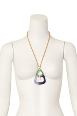 Geometric pendant necklace by Trifari on mannequin @ Recess LA