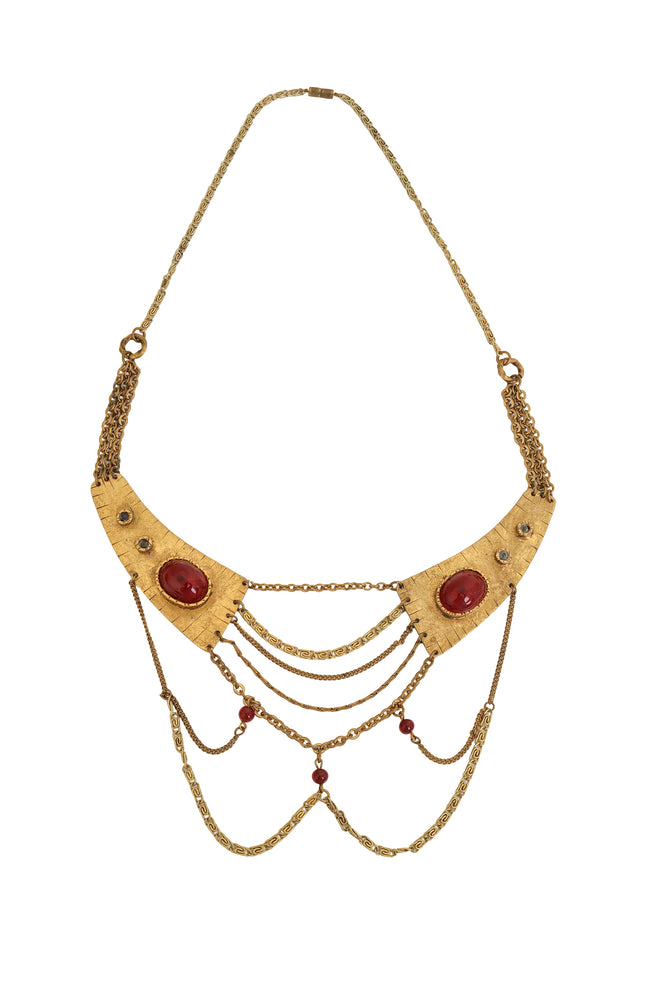 Unsigned Vintage Eclectic Draped Cabochon Necklace @ Recess LA