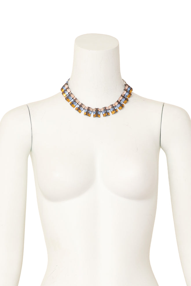 geometric crystal collar necklace on mannequin @ Recess LA