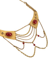 Unsigned Vintage Eclectic Draped Cabochon Necklace closeup @ Recess LA