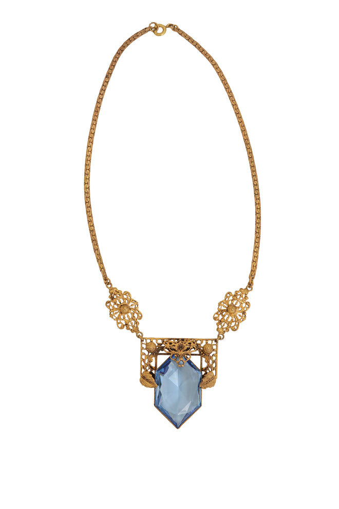 Unsigned Vintage Art Deco Crystal Necklace @ Recess LA