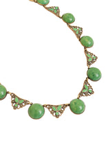 Unsigned Vintage Art Nouveau Cabochon Necklace closeup detailing @ Recess LA