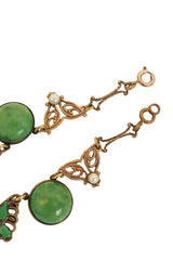 Unsigned Vintage Art Nouveau Cabochon Necklace closeup of spring ring clasp @ Recess LA