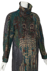 jacquard coat by Issey Miyake on mannequin close collar up @ Recess LA