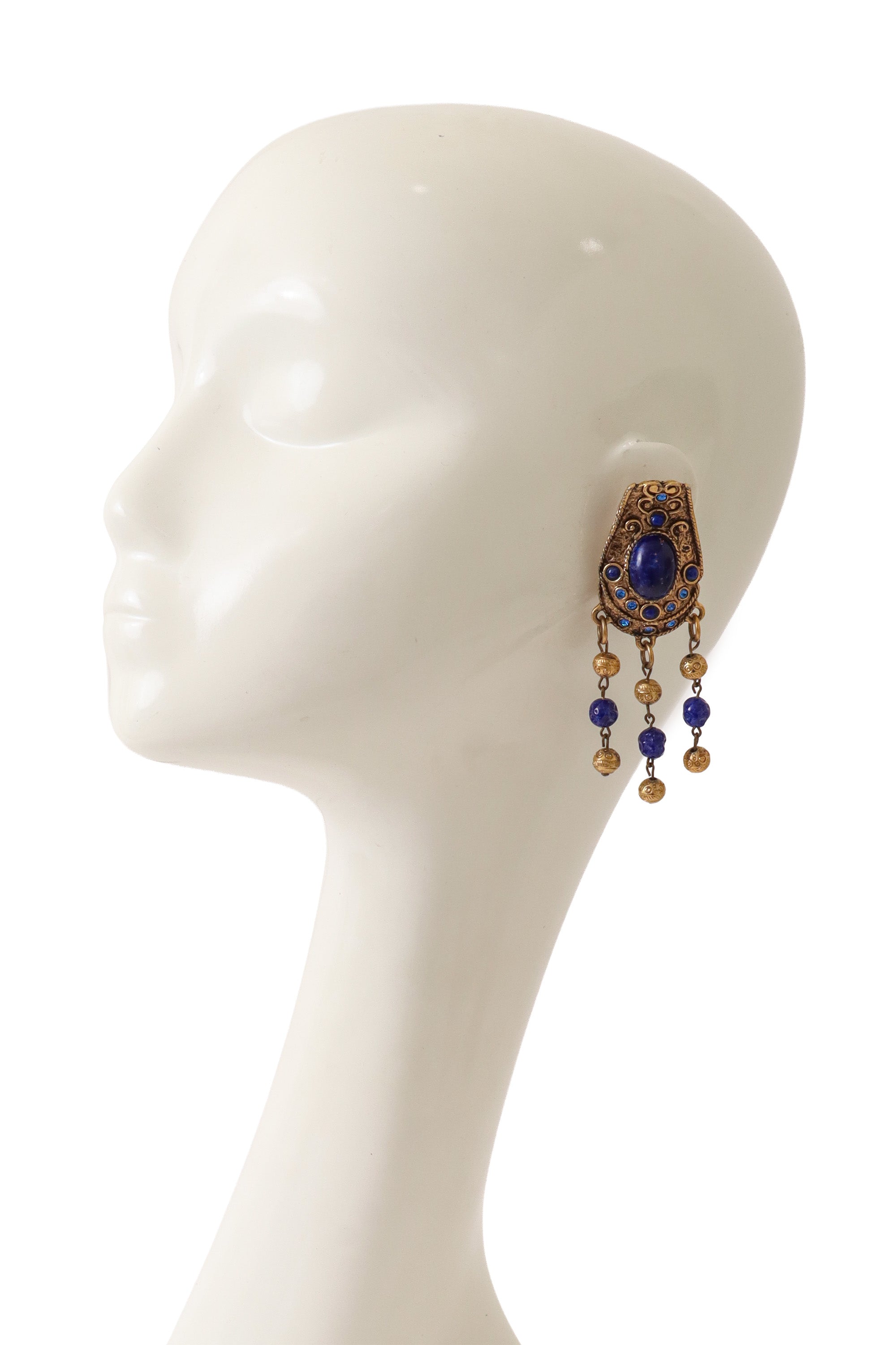 Cabochon drop earrings by Guy Laroche on mannequin @ Recess LA 