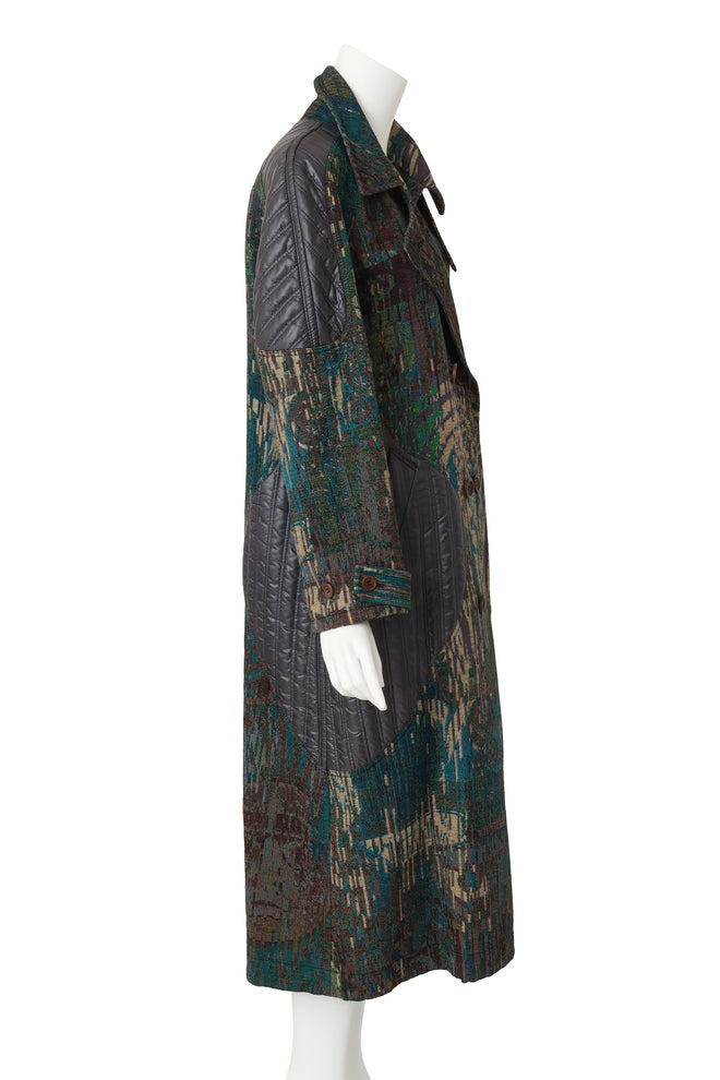 jacquard coat by Issey Miyake on mannequin side @ Recess LA