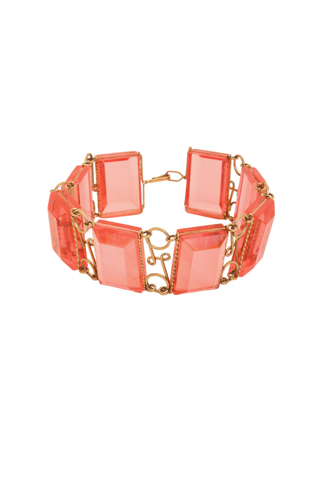 Vintage Glass Crystal Panel Bracelet @ Recess LA