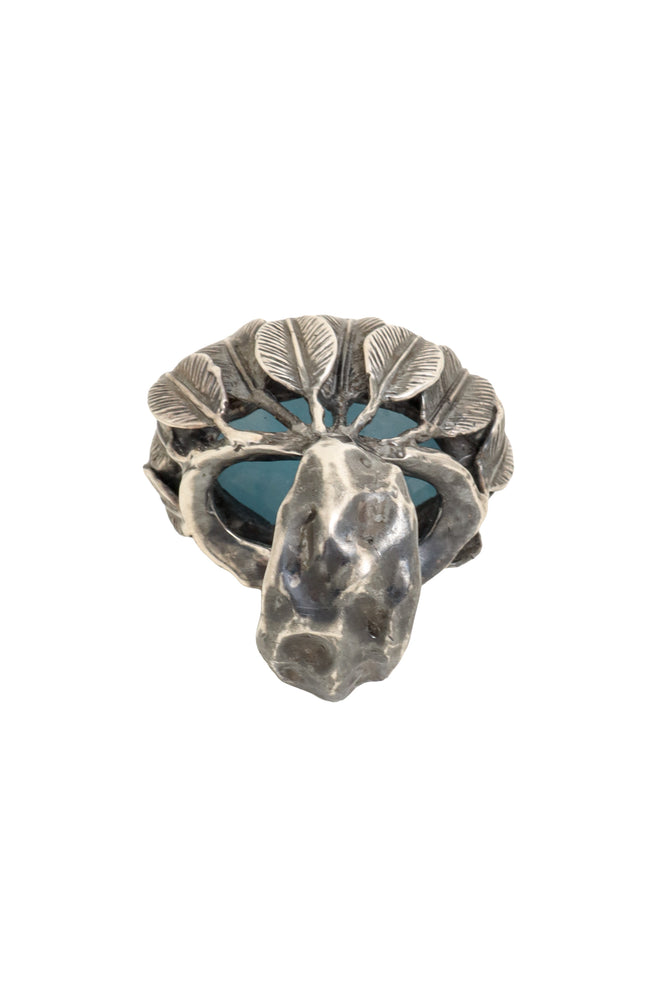 Vintage Oversize Cabochon Leaf Ring bottom @ Recess LA