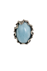 Vintage Oversize Cabochon Leaf Ring straight @ Recess LA