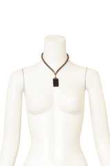 Unsigned Vintage Beveled Pendant Necklace on mannequin @ Recess LA