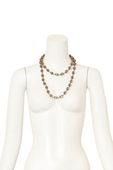 Unsigned Vintage Caged Glass Bead Sautoir Necklace layered on mannequin @ Recess LA