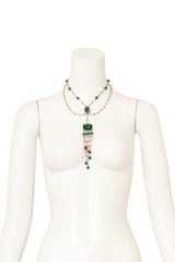 Vintage Layered Crystal Fringe Pendant Necklace on mannequin @ Recess LA