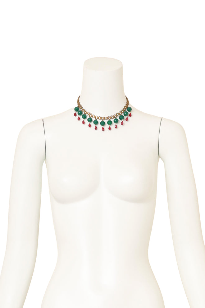 Vintage Ball Bead Fringe Collar Necklace on mannequin @ Recess LA