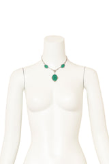 Unsigned Vintage Art Deco Glass Drop Necklace on mannequin @ Recess LA