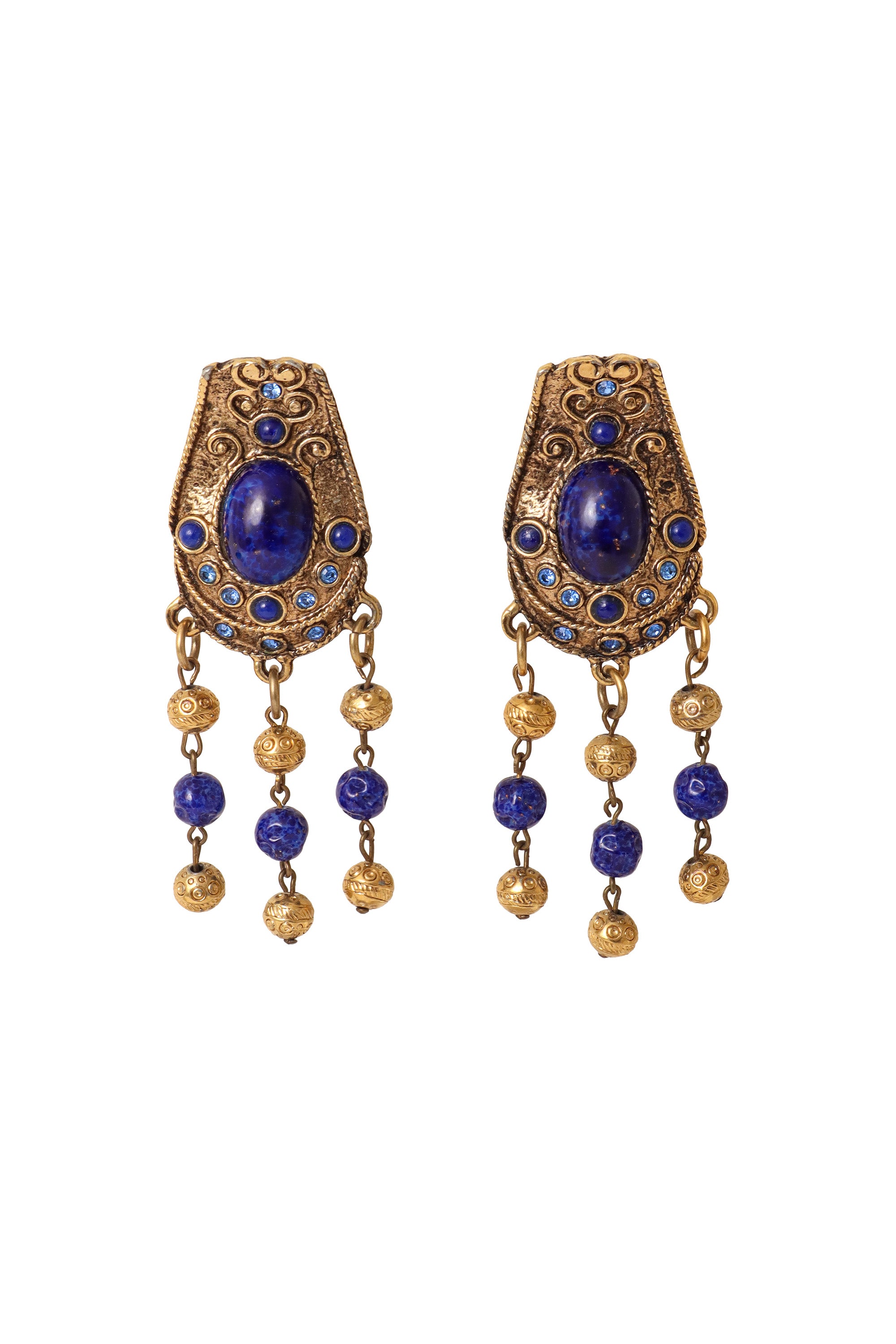 Cabochon drop earrings by Guy Laroche @ Recess LA 