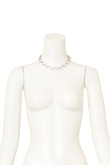 Vintage Sterling Crystal Crescent Necklace on mannequin @ Recess LA