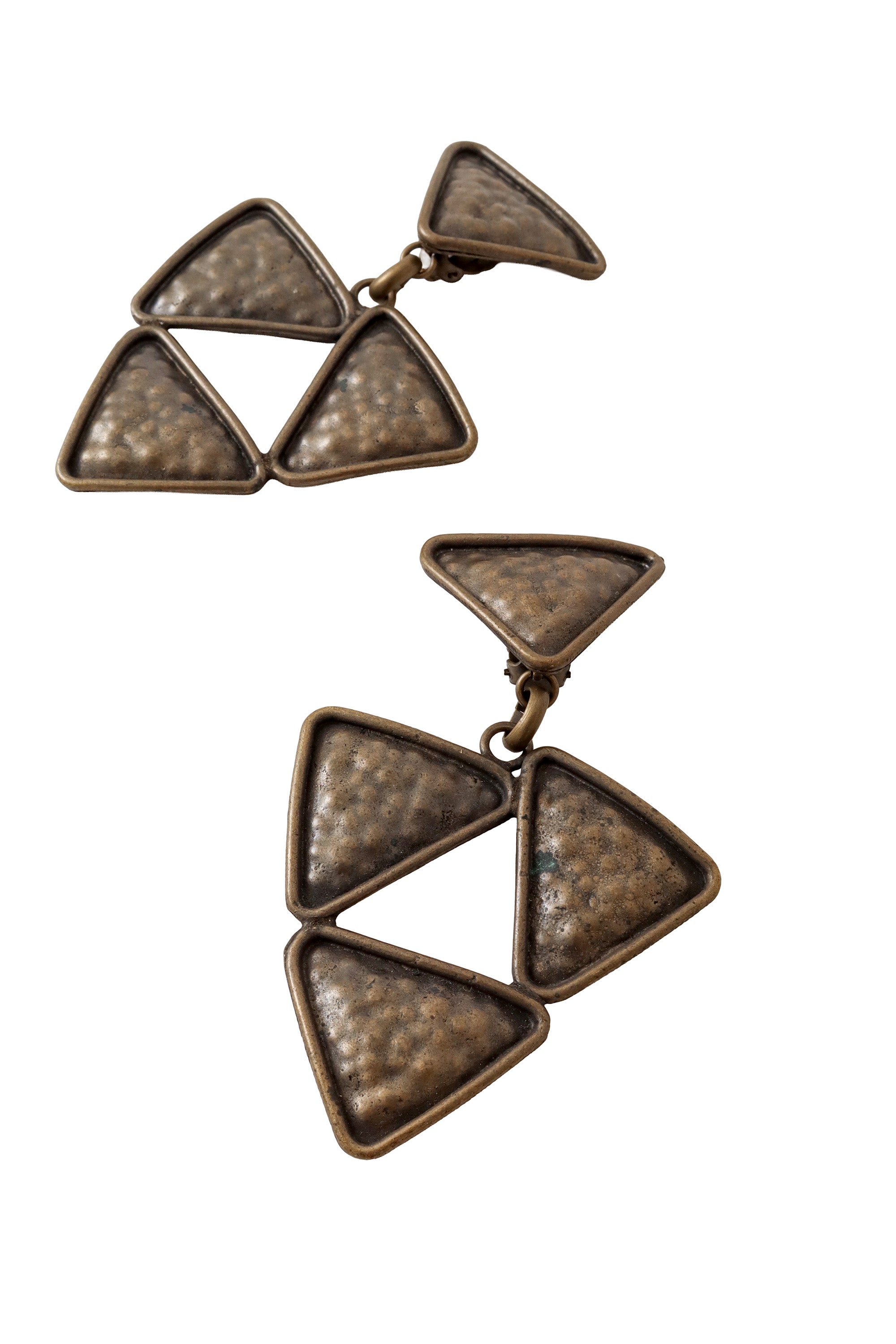 Triangle drop earrings by Premier Etage flat lay up close @ Recess LA 